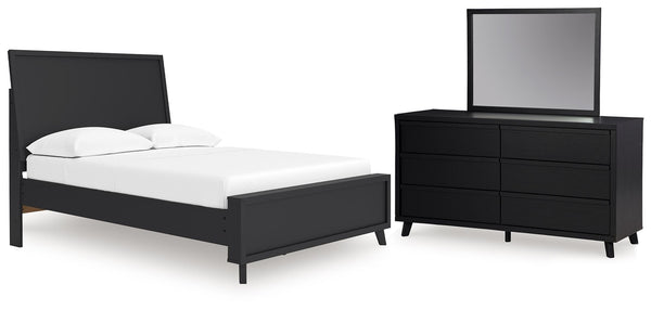 Danziar Full Panel Platform Bed, Dresser & Mirror
