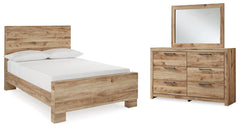 Hyanna Full Panel Bed, Dresser & Mirror Tan Brown