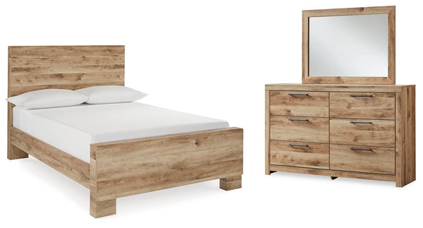 Hyanna Full Panel Bed, Dresser & Mirror Tan Brown