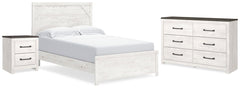Gerridan Queen Panel Bed, Dresser & Nightstand White/Gray