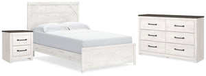 Gerridan Queen Panel Bed, Dresser & Nightstand White/Gray