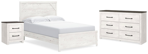 Gerridan Queen Panel Bed, Dresser & Nightstand White/Gray