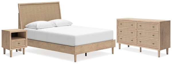 Cielden Queen Panel Bed, Dresser & Nightstand Two-tone