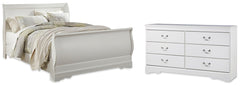 Anarasia Queen Sleigh Bed & Dresser White