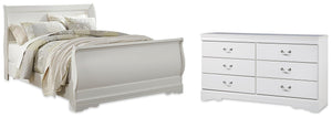 Anarasia Queen Sleigh Bed & Dresser White