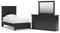 Maribel Twin Panel Bed, Dresser & Mirror