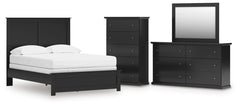 Maribel Full Panel Bed, Dresser, Mirror & Chest