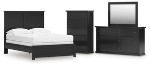 Maribel Full Panel Bed, Dresser, Mirror & Chest