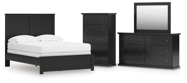 Maribel Full Panel Bed, Dresser, Mirror & Chest