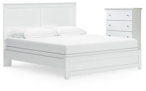 Bostwick Shoals King Panel Bed & Chest White