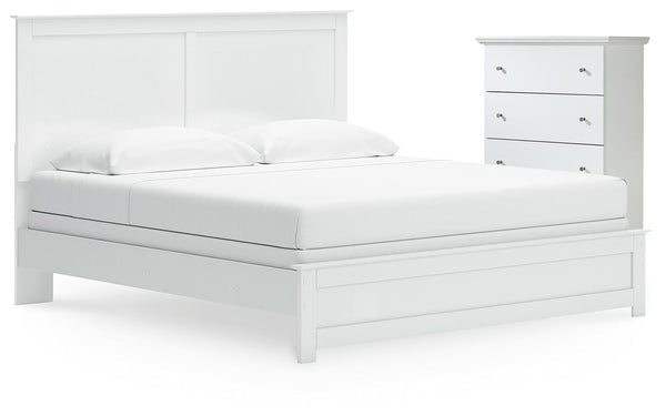Bostwick Shoals King Panel Bed & Chest White