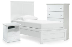 Bostwick Shoals Twin Panel Bed, Chest & Nightstand White