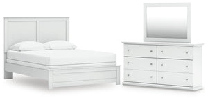 Bostwick Shoals Queen Panel Bed, Dresser & Mirror White