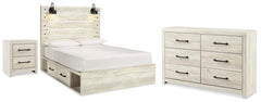 Cambeck Queen Panel Bed with Storage, Dresser & Nightstand