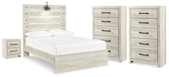 Cambeck Full Panel Storage Bed, 2 Chests & 1 Nightstand