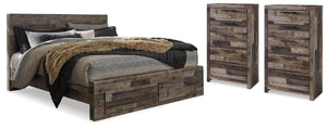 Derekson Queen Storage Bed & 2 Chests Multi Gray