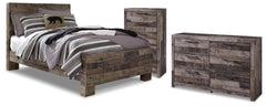 Derekson Full Panel Bed, Dresser & Chest Multi Gray