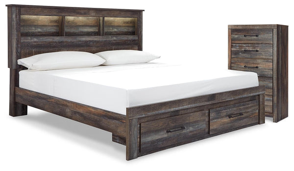 Drystan King Bookcase Storage Bed & Chest Multi