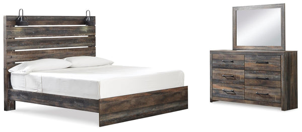 Drystan King Panel Bed, Dresser & Mirror Multi