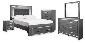 Lodanna Full Storage Bed, Dresser, Mirror, Chest & Nightstand