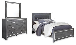 Lodanna Queen Upholstered Panel Bed, Dresser & Mirror