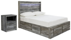 Baystorm Full Panel Storage Bed & Nightstand Gray
