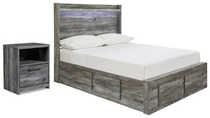 Baystorm Full Panel Storage Bed & Nightstand Gray