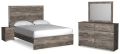 Ralinksi Queen Panel Bed, Dresser, Mirror, & Nightstand Gray