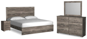 Ralinksi King Panel Bed, Dresser, Mirror, & Nightstand Gray