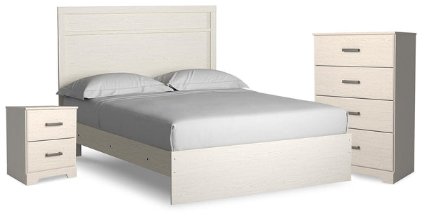 Stelsie Queen Panel Bed, Chest & Nightstand White