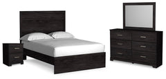 Belachime Full Panel Bed, Dresser, Mirror & Nightstand
