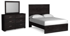 Belachime Full Panel Bed, Dresser & Mirror Charcoal