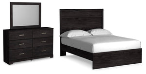 Belachime Full Panel Bed, Dresser & Mirror Charcoal