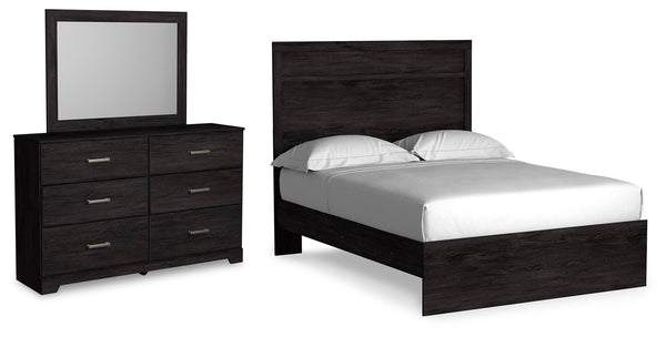 Belachime Full Panel Bed, Dresser & Mirror Charcoal