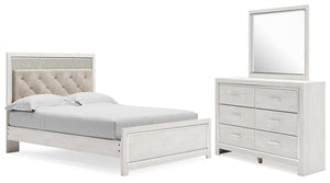 Altyra Queen Upholstered Panel Bed, Dresser & Mirror