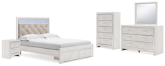 Altyra Queen Storage Bed, Dresser, Mirror, Chest & Nightstand White