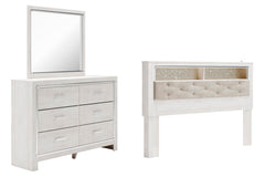 Altyra King Bookcase Headboard, Dresser & Mirror White