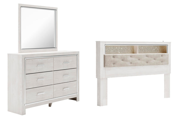 Altyra King Bookcase Headboard, Dresser & Mirror White