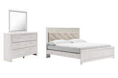 Altyra King Panel Bed, Dresser & Mirror White