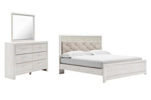 Altyra King Panel Bed, Dresser & Mirror White