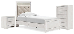 Altyra Twin Panel Bed, Chest & Nightstand White