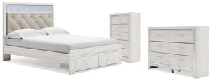 Altyra Queen Storage Bed, Dresser & Chest White