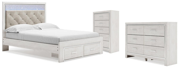 Altyra Queen Storage Bed, Dresser & Chest White