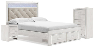 Altyra Queen Storage Bed, Chest & Nightstand White