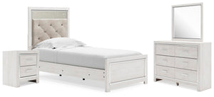 Altyra Twin Panel Bed, Dresser, Mirror & Nightstand White