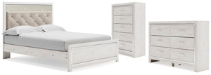 Altyra Queen Panel Bed, Dresser & Chest White