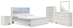 Altyra King Storage Bed, Dresser, Mirror, Chest & Nightstand