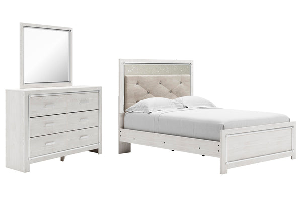 Altyra Full Panel Bed, Dresser & Mirror White