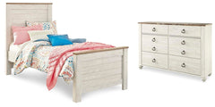Willowton Twin Panel Bed & Dresser Whitewash