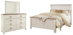 Willowton Queen Panel Bed, Dresser & Mirror